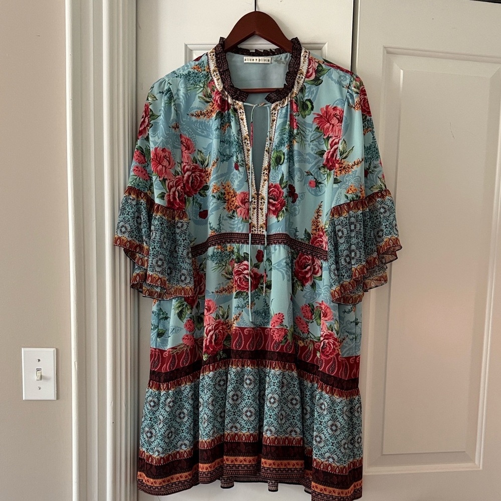 Alice + Olivia Floral Mini Dress - Multicolor